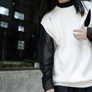 Two-way Knit Vest White - One Size