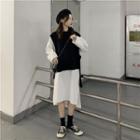 Knit Vest / Midi Shirt Dress