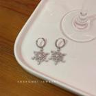 Rhinestone Snowflake Drop Earring 1 Pair - Earring - Snowflake - Silver - One Size