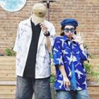 Elbow-sleeve Plane Print Hawaiian Shirt