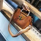 Faux-leather Tassel Panel Handbag