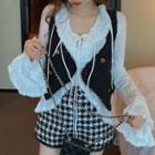 Vest / Long-sleeve Top / Houndstooth Shorts