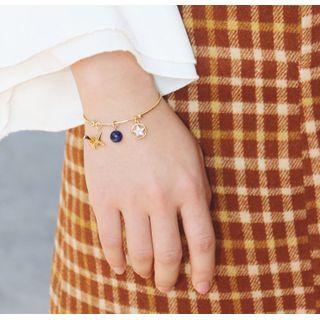 Alloy Origami Crane Rhinestone Star Bangle
