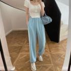 Short-sleeve Paneled T-shirt / Sweatpants