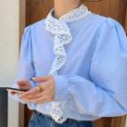 Perforated Striped Blouse