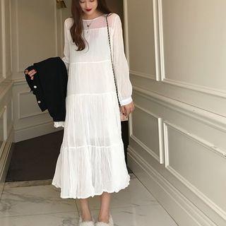 Plain Long Sleeve Shirtdress