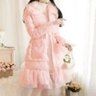 Furry Trim Padded Zip-up Coat