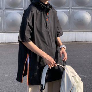 Side Zip Oversized Hooded Top