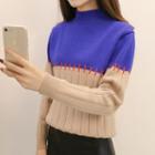 Color Block Stitched Knit Top