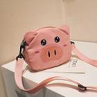Embroidered Pig Crossbody Bag