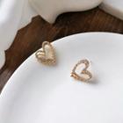 Heart Rhinestone Alloy Earring 1 Pair - Heart Rhinestone Alloy Earring - Gold - One Size
