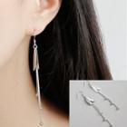 925 Sterling Silver Butterfly & Bead Fringed Earring Platinum - One Size
