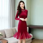 Long-sleeve Velvet Mermaid Dress