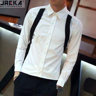 Tie-accent Long-sleeved Shirt