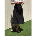 Zip-side Midi Flare Skirt