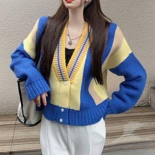 Striped Cardigan Blue & Yellow - One Size