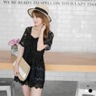 Short-sleeve Lace Tunic With Camisole