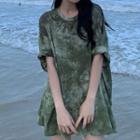 Elbow-sleeve Tie Dye T-shirt (various Designs)