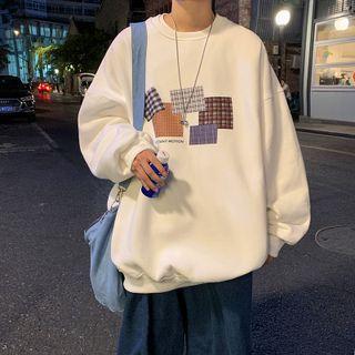 Check Paneled Sweatshirt