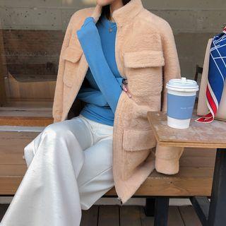 Pastel Color Faux-fur Field Jacket