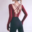 Cross Strap Long-sleeve Sports Top