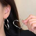 Heart Alloy Earring 1 Pair - Stud Earring - S925 Silver Needle - Silver - One Size