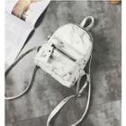 Marble Print Faux Leather Backpack