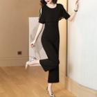 Cut Out Short-sleeve Jumpsuit
