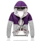 Fleece Lined Color Block Hooded Jacket