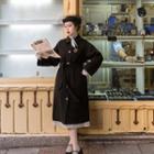 Single-breasted Sashed Long Coat Black - One Size