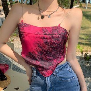 Asymmetric Cropped Camisole Top Rose Pink - One Size