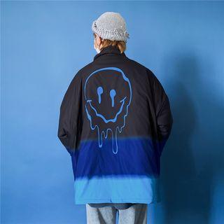 Couple-matching Gradient Zip Cargo Jacket