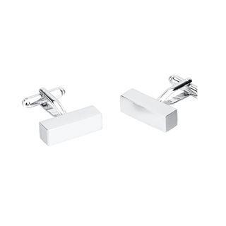 Fashion Simple Geometric Rectangular Cufflinks Silver - One Size
