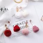 Knitted Hood Non-matching Earring White - C