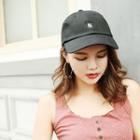 Embroidered Lettering Baseball Cap Black - One Size