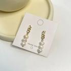 Freshwater Pearl Dangle Earring 1 Pair - Gold & White - One Size