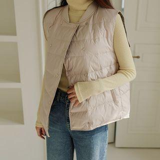 Double-button Duck Down Padded Vest