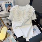 Short-sleeve Frill Trim Panel T-shirt