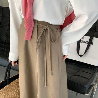 Lace Up Midi Pencil Skirt