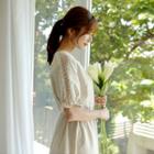 Lace-trim Linen Blend Dress