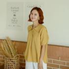 Sailor-collar Half-placket Blouse