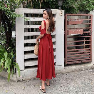 Open Back Midi A-line Dress