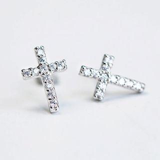 S925 Silver Cross Earrings