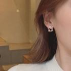 Rhinestone Shell Flower & Butterfly Hoop Earring 1 Pair - White - One Size