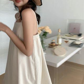 Spaghetti Strap Open-back Smock Dress