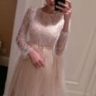 Long Sleeve Sequins Tulle Prom Dress