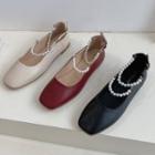 Faux Pearl Ankle-strap Mary Jane Shoes