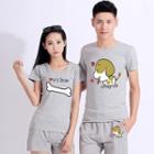 Couple Matching Dog Print Short Sleeve T-shirt