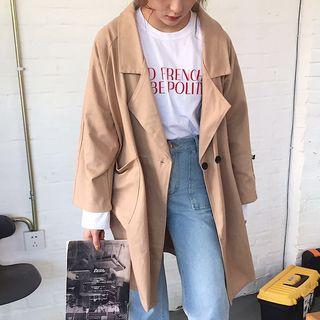 Double-breasted Pocketed Trench Coat