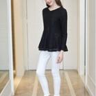 Long-sleeve Flared Lace Top